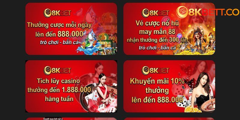 Sự kiện khuyến mãi hoàn trả không giới hạn tại 8KBET